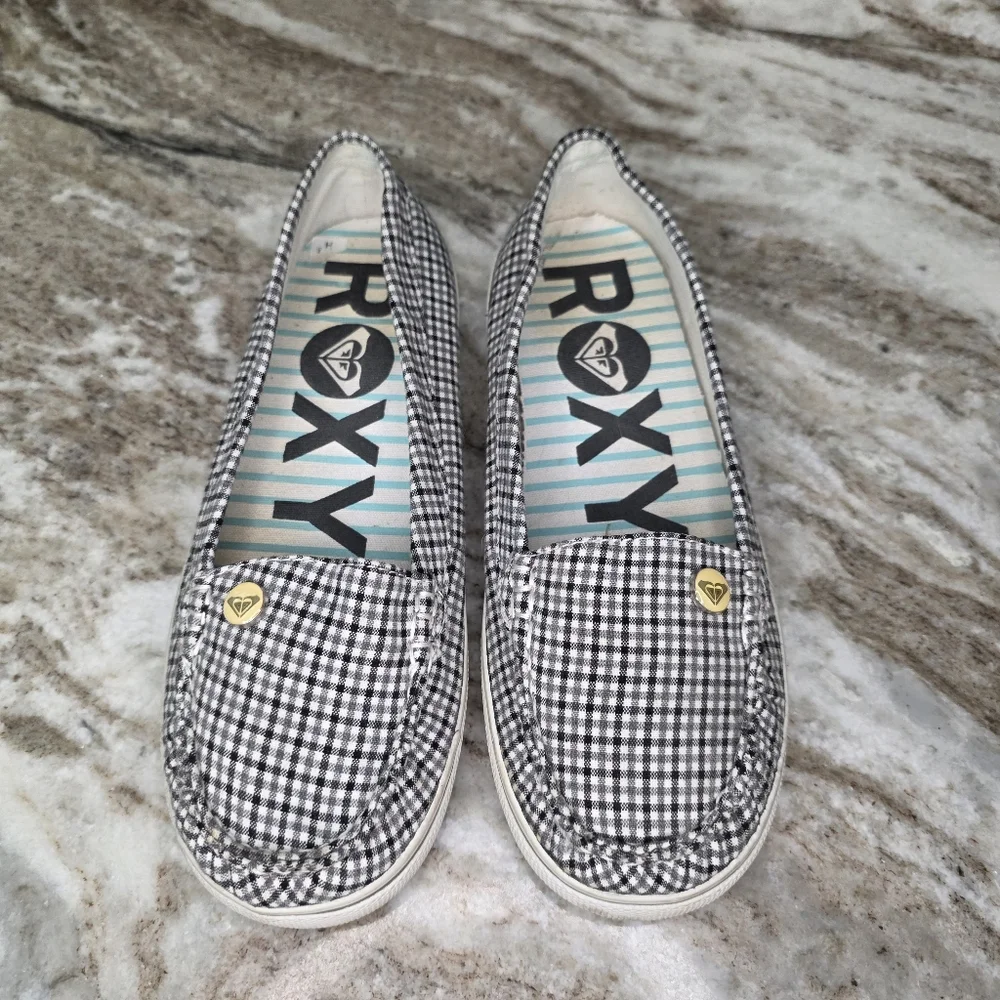 Roxy Minnow VII Slip-On Shoes Gingham Women's Size 6